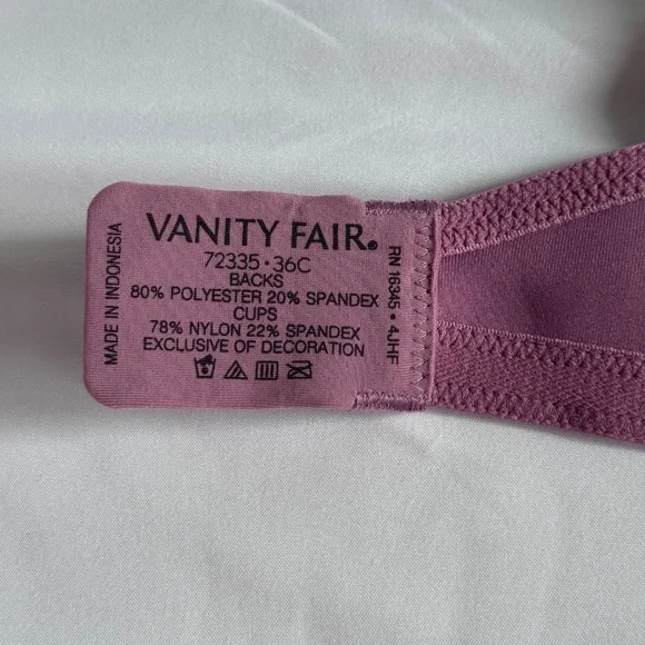 Vanity Fair Body Caress Full Coverage Bra – 36C (New With Tags) - Picture 4 of 4